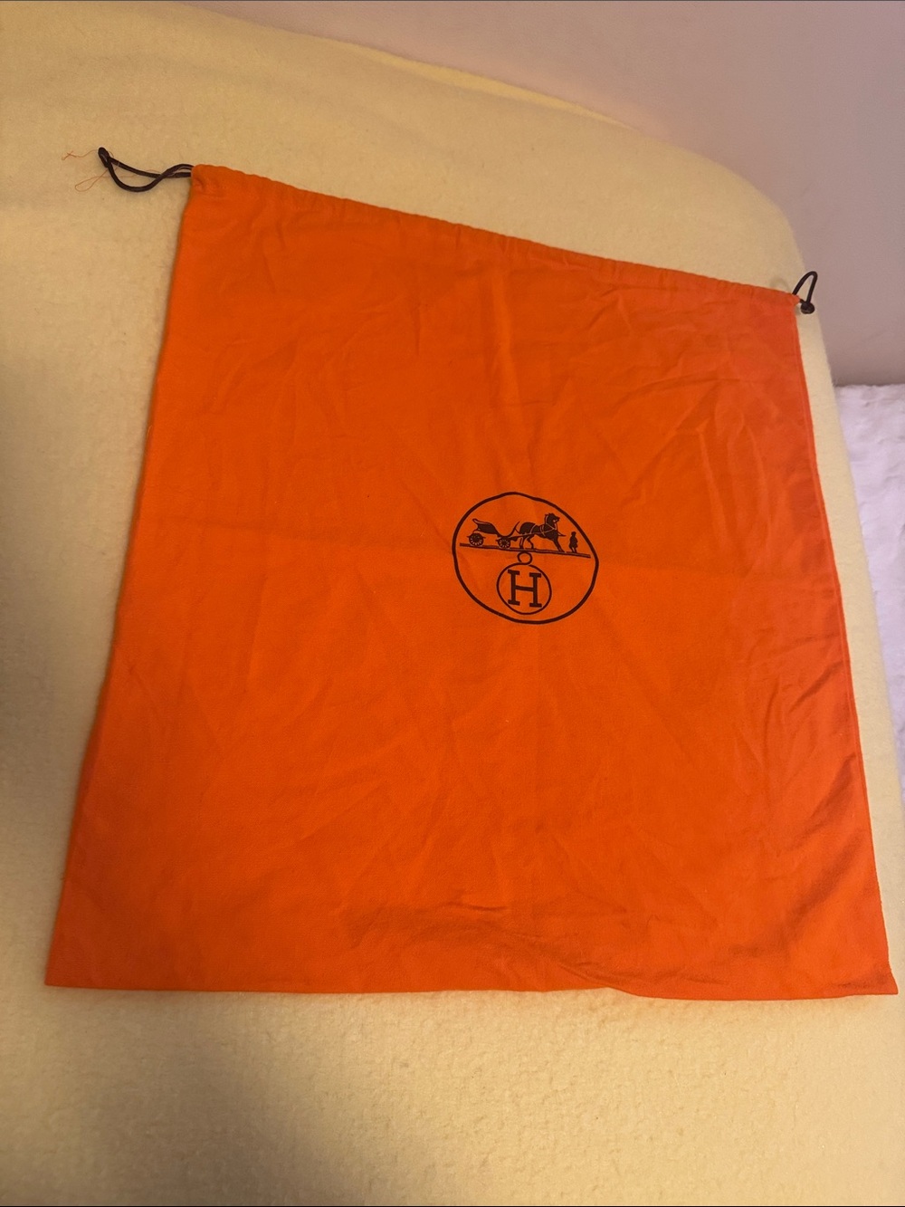 Hermès Orange Drawstring Dust Bag